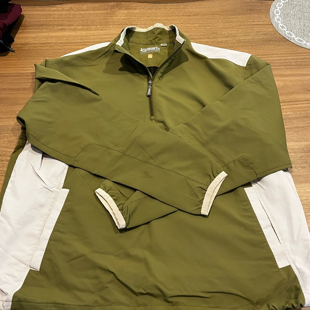 Ashworth Olive and White Weather Systems Jacket